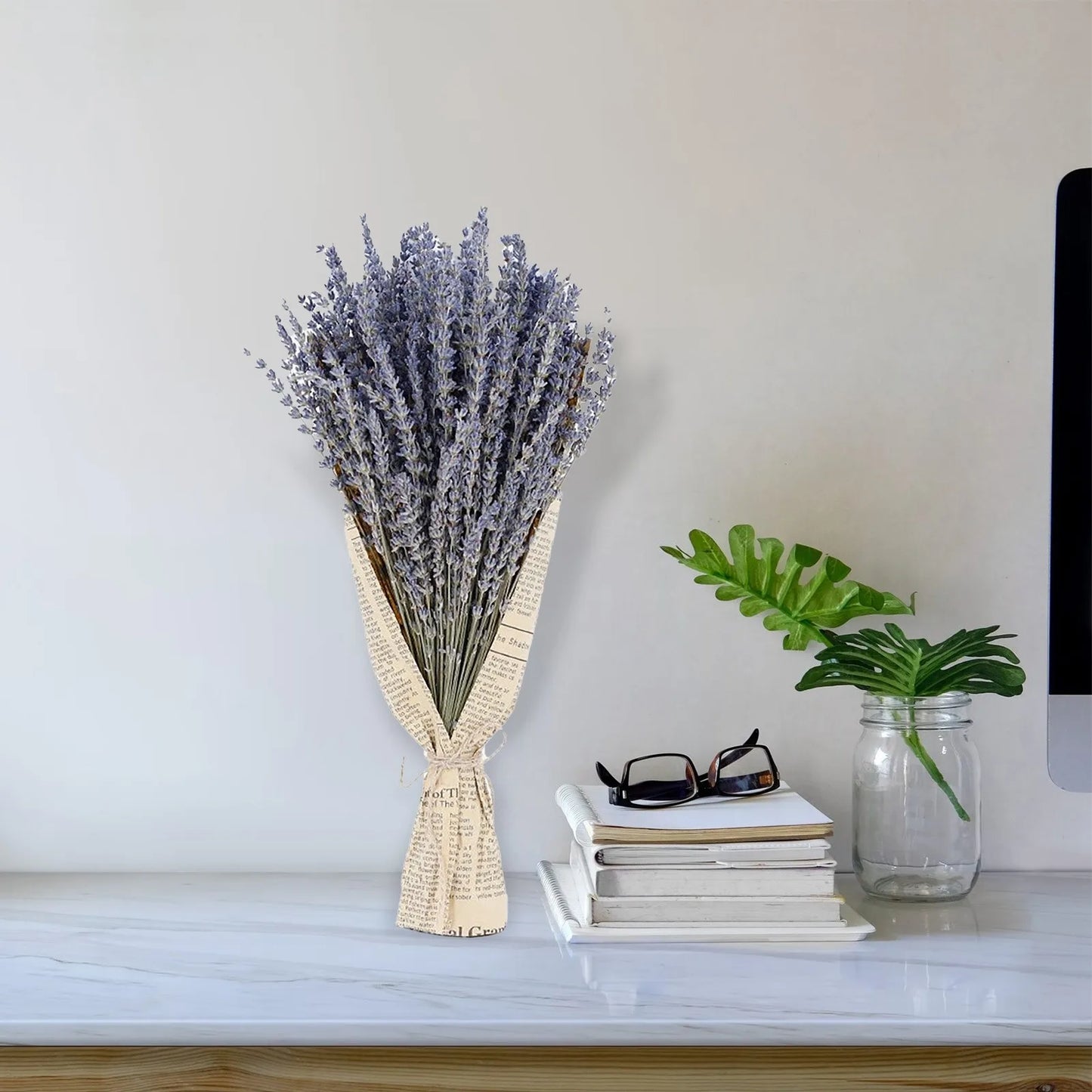 Dried Lavender Flower Bouquet | Natural Aromatherapy Home Decor | Winter Wedding Decorations | Decorative Floral Arrangement