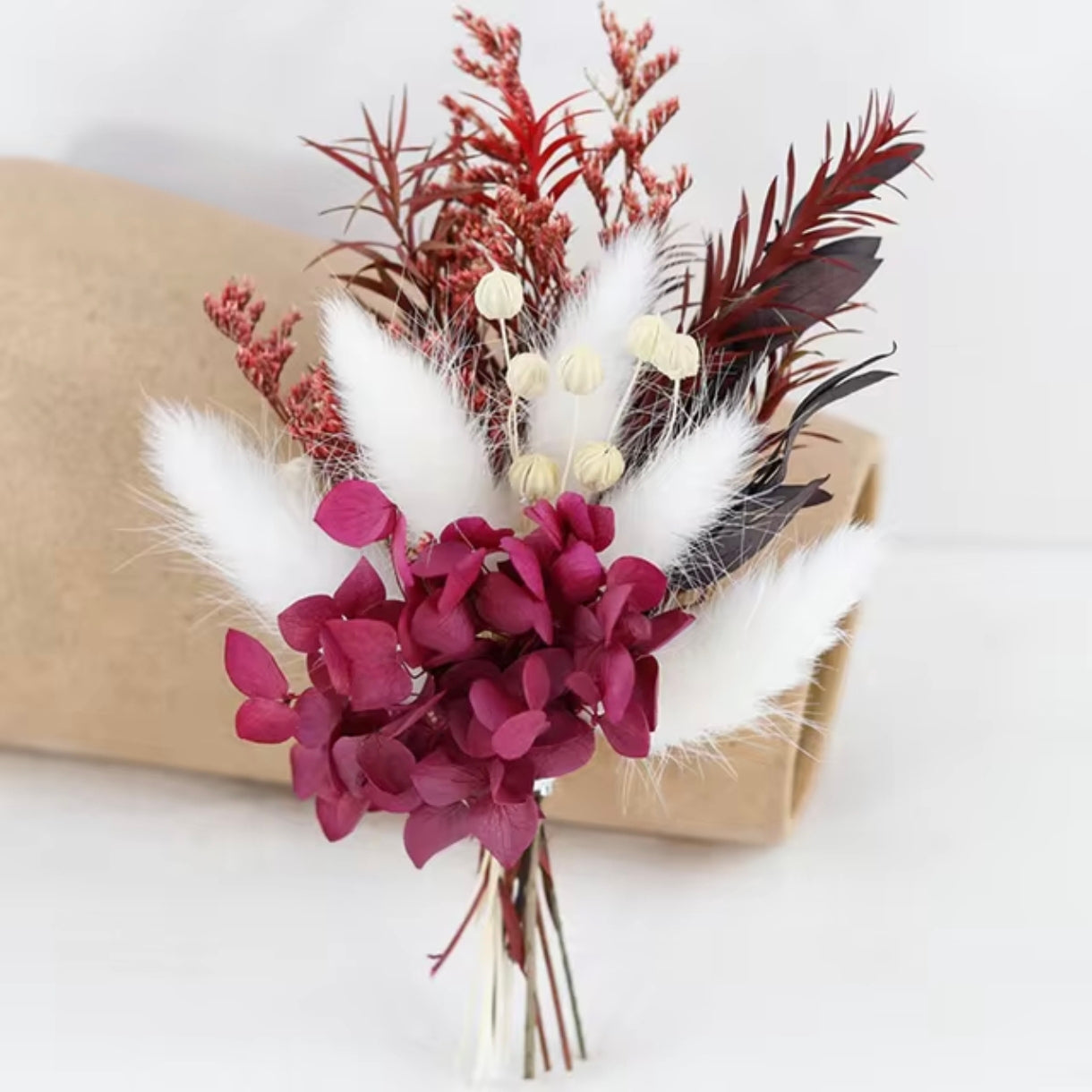 Timeless Romance: Dried Flower Bridal Bouquet with Pampas Grass