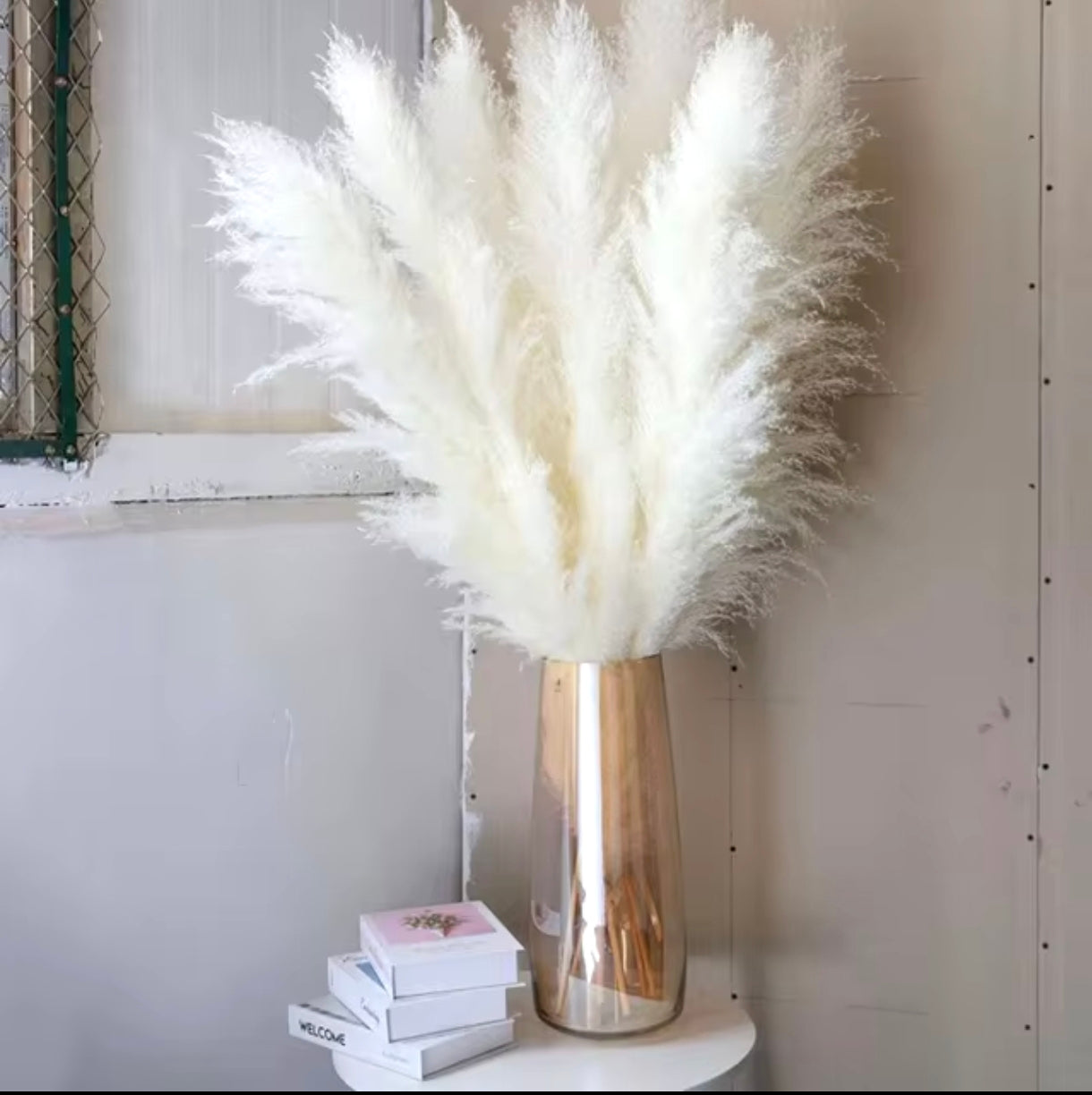 Luxury Boho Pampas Grass – 80cm Natural Fluffy Dried Plumes for Wedding & Home Décor